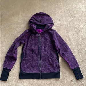 Lululemon purple spotted zip up hoodie size 8